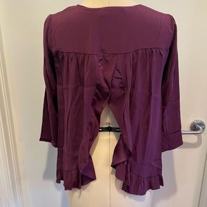 Alisha Levine open back silk top purple size S